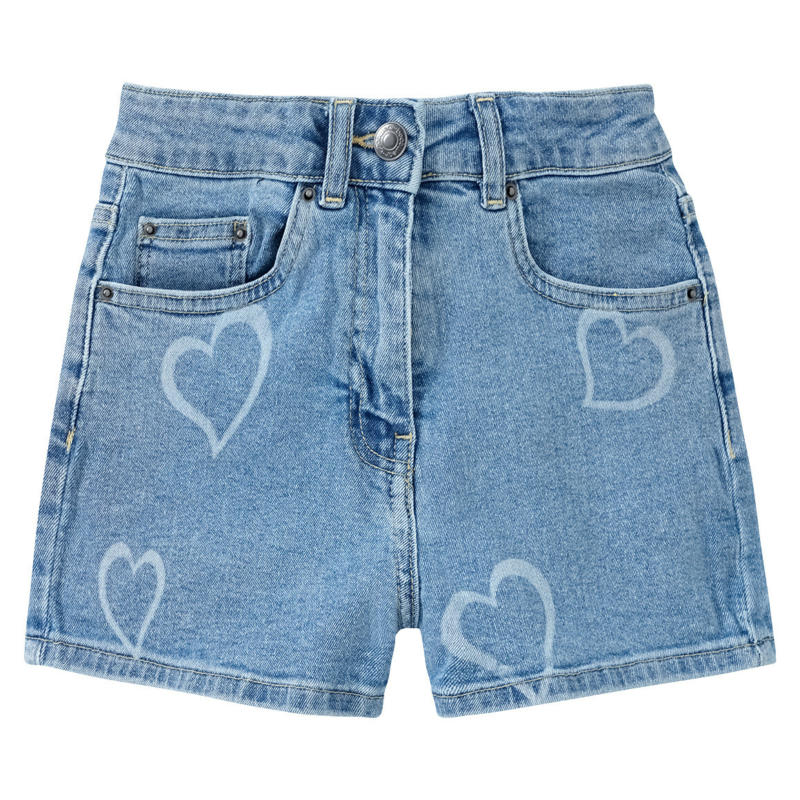 Mädchen Jeans-Shorts mit Herzen (Nur online)