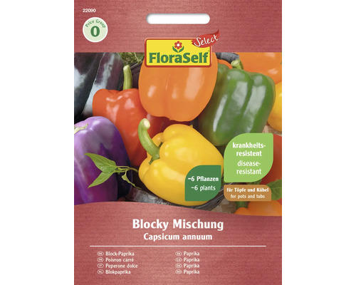 Gemüsesamen FloraSelf Select Paprika 'Blocky Mischung F1'