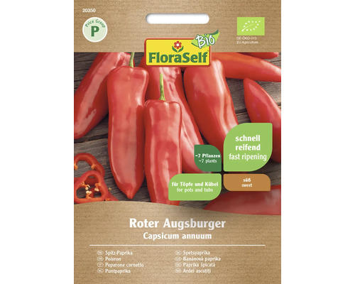 Gemüsesamen FloraSelf Bio Paprika 'Roter Augsburger'