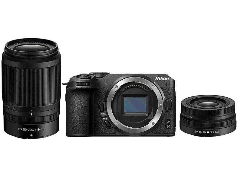 Nikon Z 30 Systemkamera mit Objektiv DX 16-50mm f3.5-6.3 VR und 50-250mm f4.5-6.3