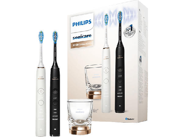 Philips HX9914/57 Sonicare DiamondClean9000 mit App, Duo Elektrische Schallzahnbürste im Doppelpack Rose Gold