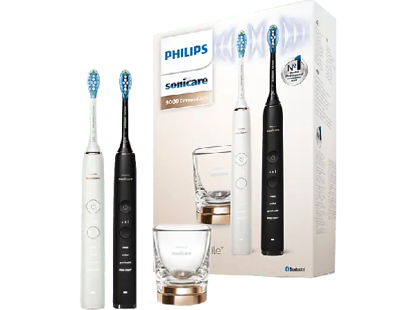 Philips HX9914/57 Sonicare DiamondClean9000 mit App, Duo Elektrische Schallzahnb&uuml;rste im Doppelpack Black & Rose