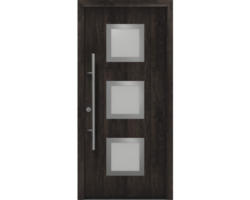 Haustür EcoStar ISOPRO Secur IPS 810S 1100 x 2100 mm Links night oak inkl. Beschlag-Set,Edelstahl Stangengriff,Sicherheitsprofilzylinder mit 5 Schlüsseln