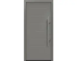 Haustür EcoStar ISOPRO Secur IPS 015 1100 x 2100 mm Rechts RAL 9007 graualuminium matt inkl. Beschlag-Set,Edelstahl Stangengriff,Sicherheitsprofilzylinder mit 5 Schlüsseln