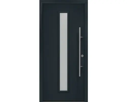 Haustür EcoStar ISOPRO Secur IPS 020S 1100 x 2100 mm Rechts RAL 7016 anthrazitgrau inkl. Beschlag-Set,Edelstahl Stangengriff,Sicherheitsprofilzylinder mit 5 Schlüsseln