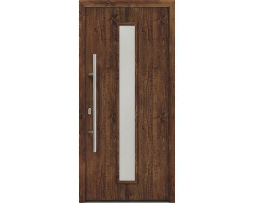 Haustür EcoStar ISOPRO IP 020 S 1100 x 2100 mm Links dark oak inkl. Beschlag-Set,Edelstahl Stangengriff,Sicherheitsprofilzylinder mit 5 Schlüsseln