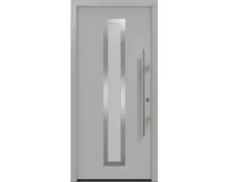 Haustür EcoStar ISOPRO Secur IPS 700S 1100 x 2100 mm Rechts RAL 9006 weißaluminium matt inkl. Beschlag-Set,Edelstahl Stangengriff,Sicherheitsprofilzylinder mit 5 Schlüsseln