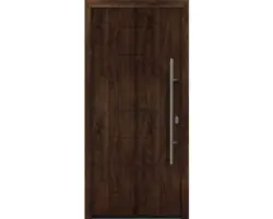 Haustür EcoStar ISOPRO IP 015 1100 x 2100 mm Rechts dark oak inkl. Beschlag-Set,Edelstahl Stangengriff,Sicherheitsprofilzylinder mit 5 Schlüsseln