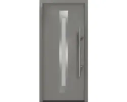 Haustür EcoStar ISOPRO Secur IPS 770S 1100 x 2100 mm Rechts RAL 9007 graualuminium matt inkl. Beschlag-Set,Edelstahl Stangengriff,Sicherheitsprofilzylinder mit 5 Schlüsseln
