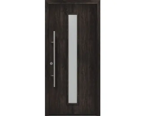 Haustür EcoStar ISOPRO Secur IPS 020S 110 x 2100 mm Links night oak inkl. Beschlag-Set,Edelstahl Stangengriff,Sicherheitsprofilzylinder mit 5 Schlüsseln