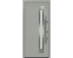 Haustür EcoStar ISOPRO IP 780S 1100 x 2100 mm Rechts RAL 9006 weißaluminium matt inkl. Beschlag-Set,Edelstahl Stangengriff,Sicherheitsprofilzylinder mit 5 Schlüsseln