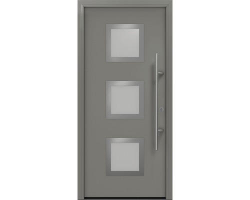 Haustür EcoStar ISOPRO Secur IPS 810S 1100 x 2100 mm Rechts RAL 9007 graualuminium matt inkl. Beschlag-Set,Edelstahl Stangengriff,Sicherheitsprofilzylinder mit 5 Schlüsseln