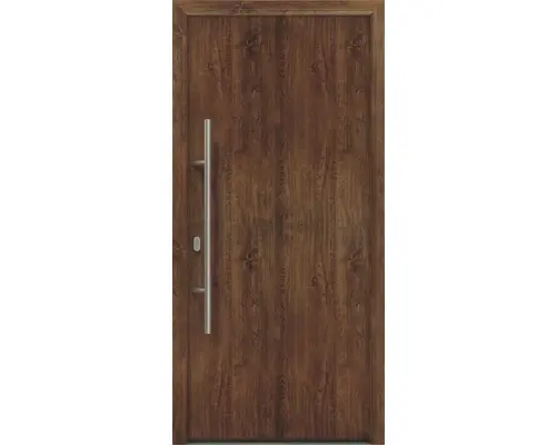Haustür EcoStar ISOPRO IP 010 1100 x 2100 mm Links dark oak inkl. Beschlag-Set,Edelstahl Stangengriff,Sicherheitsprofilzylinder mit 5 Schlüsseln