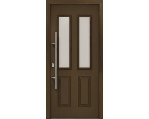 Haustür EcoStar ISOPRO IP 410 S 1100 x 2100 mm Links RAL 8028 terrabraun inkl. Beschlag-Set,Edelstahl Stangengriff,Sicherheitsprofilzylinder mit 5 Schlüsseln