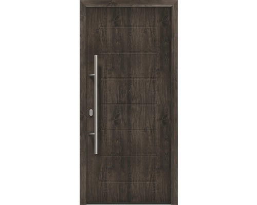 Haustür EcoStar ISOPRO IP 015 1100 x 2100 mm Links night oak inkl. Beschlag-Set,Edelstahl Stangengriff,Sicherheitsprofilzylinder mit 5 Schlüsseln