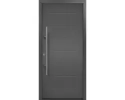 Haustür EcoStar ISOPRO Secur IPS 015 1100 x 2100 mm Links CH703 anthrazit metallic inkl. Beschlag-Set,Edelstahl Stangengriff,Sicherheitsprofilzylinder mit 5 Schlüsseln