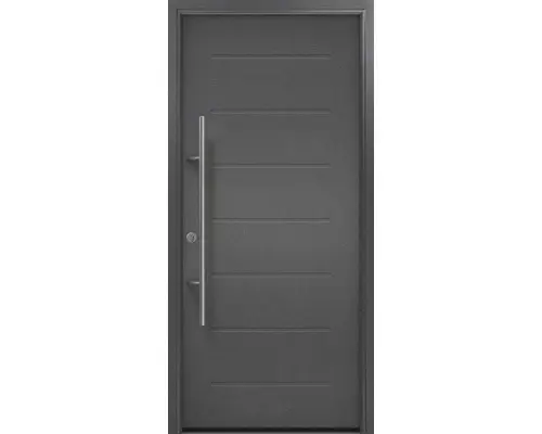 Haustür EcoStar ISOPRO Secur IPS 015 1100 x 2100 mm Links CH703 anthrazit metallic inkl. Beschlag-Set,Edelstahl Stangengriff,Sicherheitsprofilzylinder mit 5 Schlüsseln