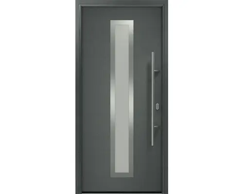 Haustür EcoStar ISOPRO IP 700S 1100 x 2100 mm Rechts CH703 anthrazit metallic inkl. Beschlag-Set,Edelstahl Stangengriff,Sicherheitsprofilzylinder mit 5 Schlüsseln