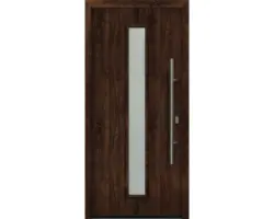 Haustür EcoStar ISOPRO IP 020 S 1100 x 2100 mm Rechts dark oak inkl. Beschlag-Set,Edelstahl Stangengriff,Sicherheitsprofilzylinder mit 5 Schlüsseln