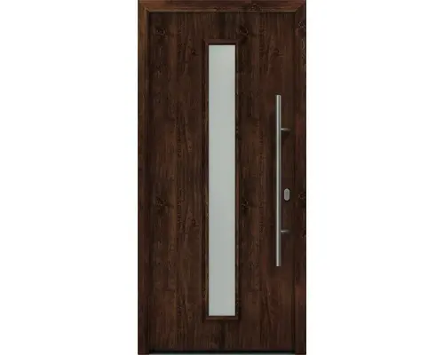 Haustür EcoStar ISOPRO IP 020 S 1100 x 2100 mm Rechts dark oak inkl. Beschlag-Set,Edelstahl Stangengriff,Sicherheitsprofilzylinder mit 5 Schlüsseln