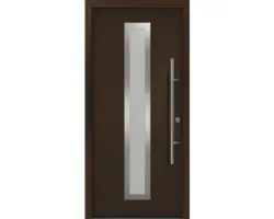 Haustür EcoStar ISOPRO Secur IPS 700S 1100 x 2100 mm Rechts RAL 8028 terrabraun inkl. Beschlag-Set,Edelstahl Stangengriff,Sicherheitsprofilzylinder mit 5 Schlüsseln