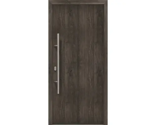 Haustür EcoStar ISOPRO IP 010 1100 x 2100 mm Links night oak inkl. Beschlag-Set,Edelstahl Stangengriff,Sicherheitsprofilzylinder mit 5 Schlüsseln