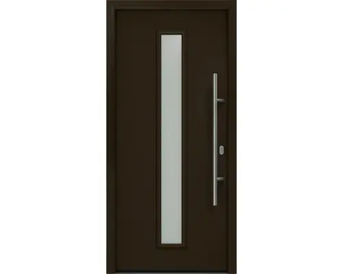 Haustür EcoStar ISOPRO IP 020 S 1100 x 2100 mm Rechts RAL 8028 terrabraun inkl. Beschlag-Set,Edelstahl Stangengriff,Sicherheitsprofilzylinder mit 5 Schlüsseln