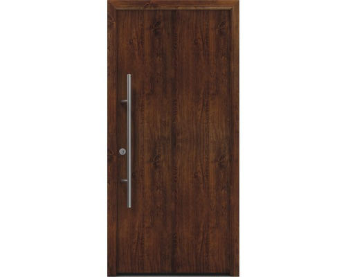 Haustür EcoStar ISOPRO Secur IPS 010 1100 x 2100 mm Links dark oak inkl. Beschlag-Set,Edelstahl Stangengriff,Sicherheitsprofilzylinder mit 5 Schlüsseln