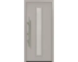 Haustür EcoStar ISOPRO IP 020 S 1100 x 2100 mm Links RAL 9006 weißaluminium matt inkl. Beschlag-Set,Edelstahl Stangengriff,Sicherheitsprofilzylinder mit 5 Schlüsseln