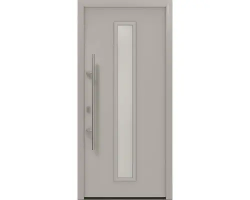 Haustür EcoStar ISOPRO IP 020 S 1100 x 2100 mm Links RAL 9006 weißaluminium matt inkl. Beschlag-Set,Edelstahl Stangengriff,Sicherheitsprofilzylinder mit 5 Schlüsseln