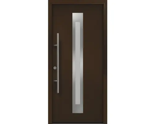 Haustür EcoStar ISOPRO Secur IPS 770S 1100 x 2100 mm Links RAL 8028 terrabraun inkl. Beschlag-Set,Edelstahl Stangengriff,Sicherheitsprofilzylinder mit 5 Schlüsseln