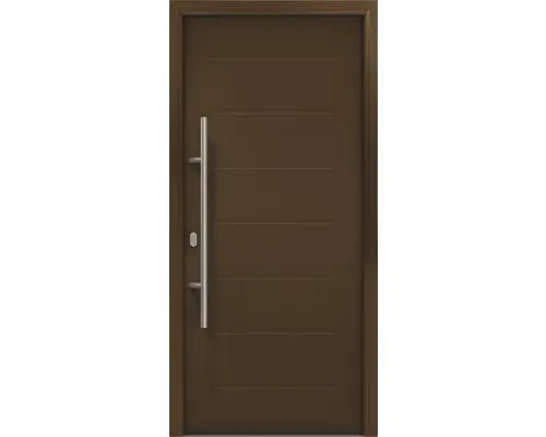 Haustür EcoStar ISOPRO IP 015 1100 x 2100 mm Links RAL 8028 terrabraun inkl. Beschlag-Set,Edelstahl Stangengriff,Sicherheitsprofilzylinder mit 5 Schlüsseln