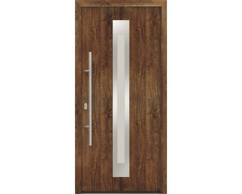 Haustür EcoStar ISOPRO IP 770S 1100 x 2100 mm Links dark oak inkl. Beschlag-Set,Edelstahl Stangengriff,Sicherheitsprofilzylinder mit 5 Schlüsseln