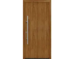 Haustür EcoStar ISOPRO Secur IPS 010 1100 x 2100 mm Links golden oak inkl. Beschlag-Set,Edelstahl Stangengriff,Sicherheitsprofilzylinder mit 5 Schlüsseln