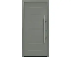 Haustür EcoStar ISOPRO IP 015 1100 x 2100 mm Rechts RAL 9007 graualuminium matt inkl. Beschlag-Set,Edelstahl Stangengriff,Sicherheitsprofilzylinder mit 5 Schlüsseln