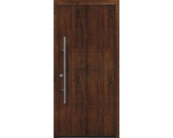 Haustür EcoStar ISOPRO Secur IPS 015 1100 x 2100 mm Links dark oak inkl. Beschlag-Set,Edelstahl Stangengriff,Sicherheitsprofilzylinder mit 5 Schlüsseln