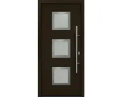 Haustür EcoStar ISOPRO IP 810S 1100 x 2100 mm Rechts RAL 8028 terrabraun inkl. Beschlag-Set,Edelstahl Stangengriff,Sicherheitsprofilzylinder mit 5 Schlüsseln