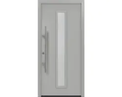 Haustür EcoStar ISOPRO Secur IPS 020S 1100 x 2100 mm Links RAL 9006 weißaluminium matt inkl. Beschlag-Set,Edelstahl Stangengriff,Sicherheitsprofilzylinder mit 5 Schlüsseln