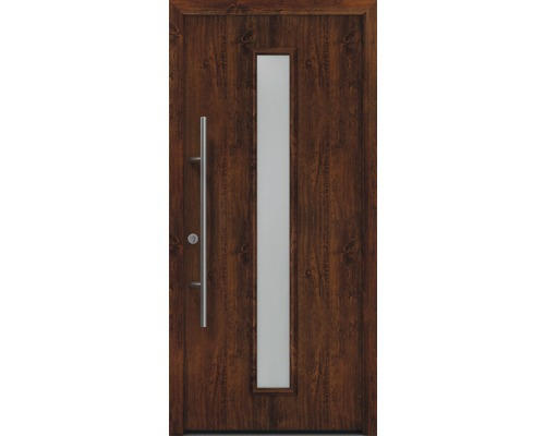 Haustür EcoStar ISOPRO Secur IPS 020S 1100 x 2100 mm Links dark oak inkl. Beschlag-Set,Edelstahl Stangengriff,Sicherheitsprofilzylinder mit 5 Schlüsseln