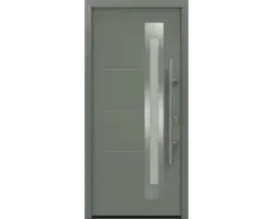 Haustür EcoStar ISOPRO IP 780S 1100 x 2100 mm Rechts RAL 9007 graualuminium matt inkl. Beschlag-Set,Edelstahl Stangengriff,Sicherheitsprofilzylinder mit 5 Schlüsseln