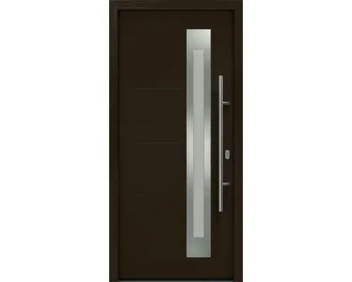 Haustür EcoStar ISOPRO IP 780S 1100 x 2100 mm Rechts RAL 8028 terrabraun inkl. Beschlag-Set,Edelstahl Stangengriff,Sicherheitsprofilzylinder mit 5 Schlüsseln
