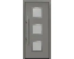 Haustür EcoStar ISOPRO Secur IPS 810S 1100 x 2100 mm Links RAL 9007 graualuminium matt inkl. Beschlag-Set,Edelstahl Stangengriff,Sicherheitsprofilzylinder mit 5 Schlüsseln