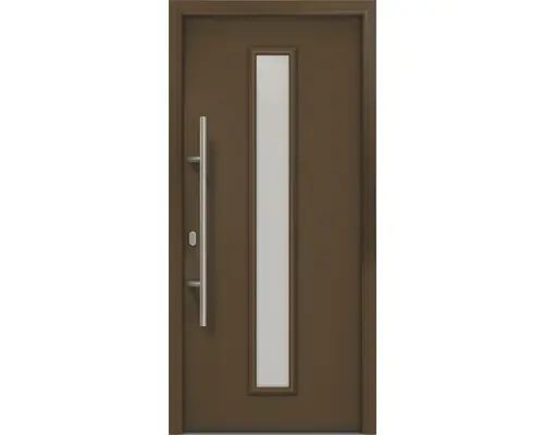 Haustür EcoStar ISOPRO IP 020 S 1100 x 2100 mm Links RAL 8028 terrabraun inkl. Beschlag-Set,Edelstahl Stangengriff,Sicherheitsprofilzylinder mit 5 Schlüsseln