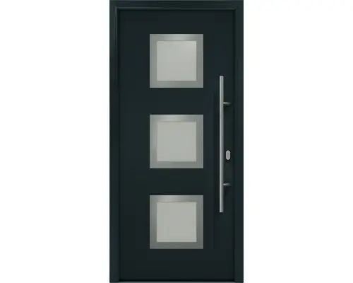 Haustür EcoStar ISOPRO IP 810S 1100 x 2100 mm Rechts RAL 7016 anthrazitgrau inkl. Beschlag-Set,Edelstahl Stangengriff,Sicherheitsprofilzylinder mit 5 Schlüsseln