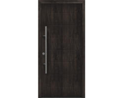 Haustür EcoStar ISOPRO Secur IPS 015 1100 x 2100 mm Links night oak inkl. Beschlag-Set,Edelstahl Stangengriff,Sicherheitsprofilzylinder mit 5 Schlüsseln