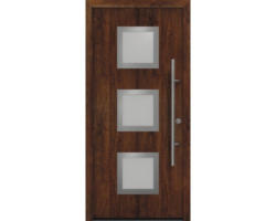 Haustür EcoStar ISOPRO Secur IPS 810S 1100 x 2100 mm Rechts dark oak inkl. Beschlag-Set,Edelstahl Stangengriff,Sicherheitsprofilzylinder mit 5 Schlüsseln