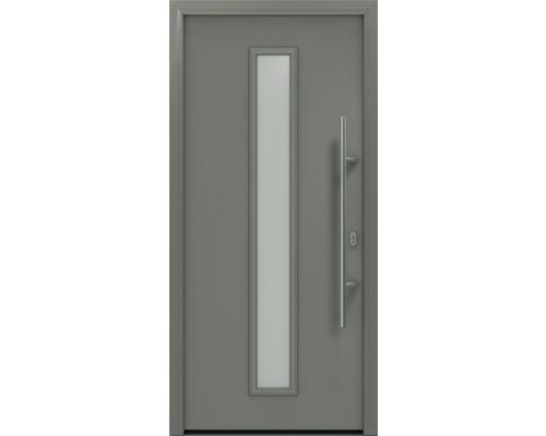 Haustür EcoStar ISOPRO IP 020 S 1100 x 2100 mm Rechts RAL 9007 graualuminium matt inkl. Beschlag-Set,Edelstahl Stangengriff,Sicherheitsprofilzylinder mit 5 Schlüsseln