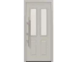 Haustür EcoStar ISOPRO IP 410 S 1100 x 2100 mm Links RAL 9006 weißaluminium matt inkl. Beschlag-Set,Edelstahl Stangengriff,Sicherheitsprofilzylinder mit 5 Schlüsseln