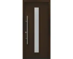 Haustür EcoStar ISOPRO Secur IPS 020S 1100 x 2100 mm Links RAL 8028 terrabraun inkl. Beschlag-Set,Edelstahl Stangengriff,Sicherheitsprofilzylinder mit 5 Schlüsseln