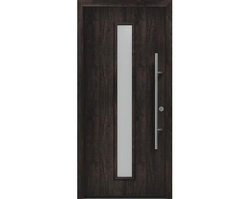 Haustür EcoStar ISOPRO Secur IPS 020S 1100 x 2100 mm Rechts night oak inkl. Beschlag-Set,Edelstahl Stangengriff,Sicherheitsprofilzylinder mit 5 Schlüsseln